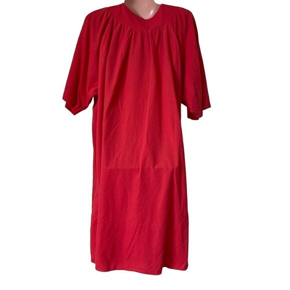 Vintage Robe Womens Size 48 Pink Pocket Fleece Housecoat Raglan Sleeves - Picture 4 of 5